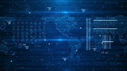 Animation of digital data connections, computing data processing concept Global network connection concept. technology global world network Data network technology social network worldwide connections - Powered by Adobe