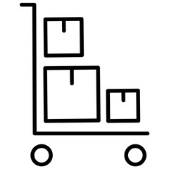 Box Vector Outline Icon.  Shipping symbol.