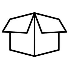Box Vector Outline Icon.  Shipping symbol.