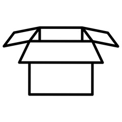 Box Vector Outline Icon.  Shipping symbol.