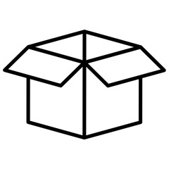 Box Vector Outline Icon.  Shipping symbol.