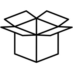 Box Vector Outline Icon.  Shipping symbol.