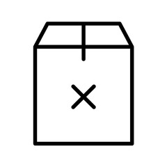 Box Vector Outline Icon.  Shipping symbol.