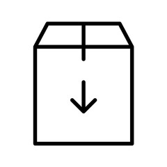 Box Vector Outline Icon.  Shipping symbol.