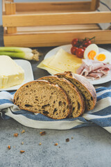 Rustic Breakfast with Sliced Bread