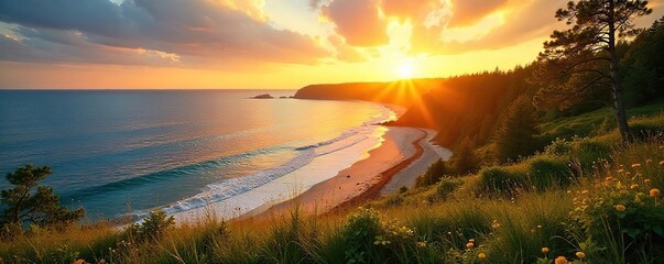 Golden Hour Sunlight Bathes The