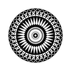 round mandala on white background