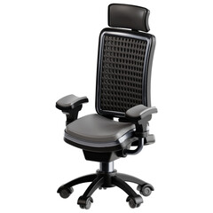 Adobe IlluOffice chair isolated realistic vector 3d illustration. Realistic leather office chair. Comfortable seat for boss or employee isolated on white background. Ergonomic armchair strator Artwork