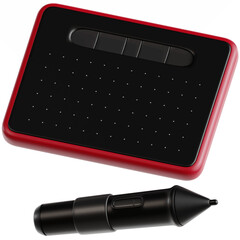 Drawing Tablet and Pen icon 3d render concept of UI UX web mobile tablet for social media or business designs equipment vector illustration.