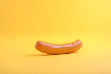 Sausage on yellow backdrop simple studio
