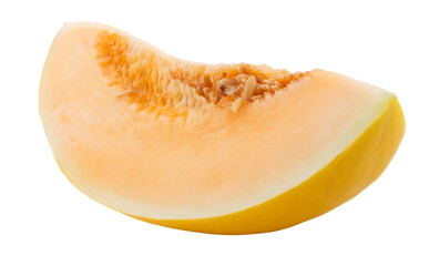 Golden Melon slices isolated on a transparent background