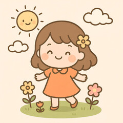 girl with flowers