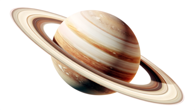 detailed ultra realistic saturn isolated on white background  PNG