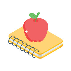 A customizable isometric icon of healthy knowledge