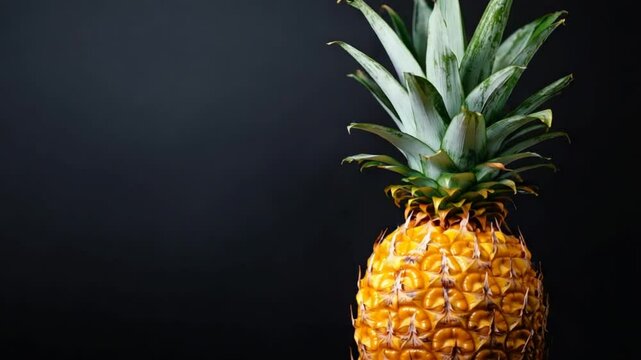 Fresh pineapple on a dark background showcasing its vibrant texture and natural beauty