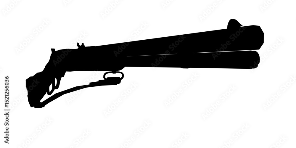 Aufkleber a black and white image of a shotgun. the image is of a gun that is long and has a black barrel. the