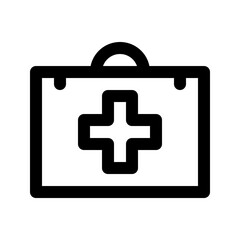 First aid kit icon. Ideal for medical apps, safety kits, or UI.