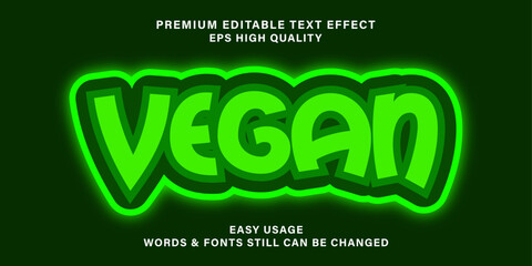 Organic green text effect editable natural and fruit text style