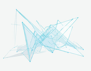 Futuristic Technology Concept with Neon Blue Lines in Digital Space