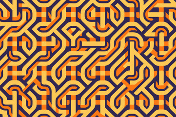 Fototapeta premium colorful retro abstract geometric pattern with curved lines and vintage style background design