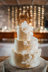 Elegant Wedding Cake with Soft Bokeh Background