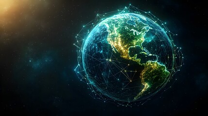 Obraz premium Digital Globe with Network Connections