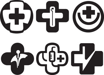 Obraz premium Medical Icons Set for Healthcare Professionals and Institutions, Collection of Medical Symbols in a Clean Design