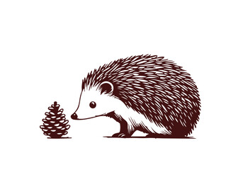 Hedgehog hand drawn sketch vector illustration