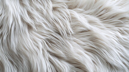Fototapeta premium Close up of white faux fur texture, fluffy fabric backdrop for design element or creative use as background