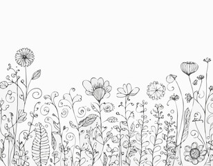 Whimsical Doodle Line Art Borders Perfect for Creative Scrapbooking Layouts