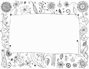 Obraz premium Whimsical Doodle Line Art Borders Perfect for Creative Scrapbooking Layouts