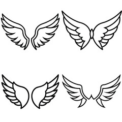 Obraz premium Wing vector icon set design art 