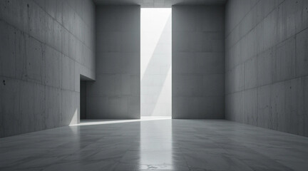 Concrete Interior with Light Beam