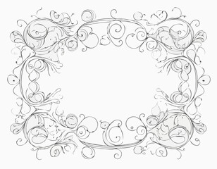 Delicate Swirls and Curves Line Frames for Graceful Scrapbooking Projects