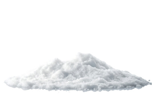 realistic pile of snow with soft textures and shad  isolated on white background PNG