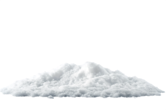 realistic pile of snow with soft textures and shad  isolated on white background PNG