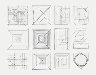 Geometric Line Patterns and Frames Perfect for Modern Graphic Design