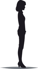 Silhouette of a standing woman, showcasing elegance and poise.