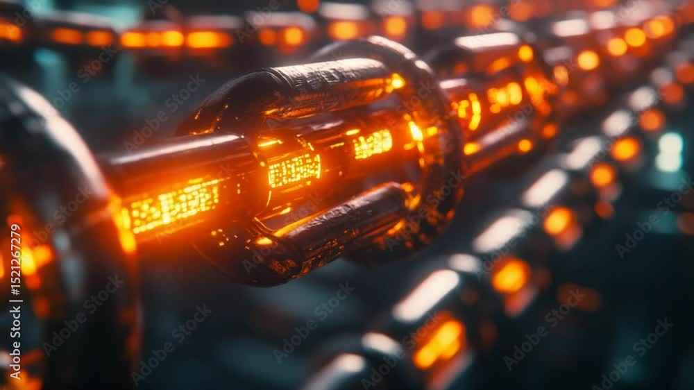 Poster advanced blockchain technology: secure digital chain with encrypted data blocks