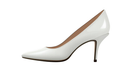 Elegant White Patent Leather Pumps - Side View