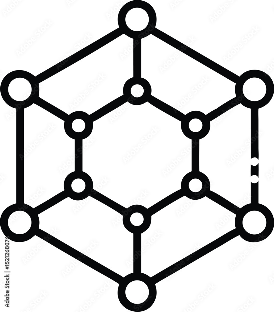 Poster isometric molecular structure diagram vector illustration for science and technology design
