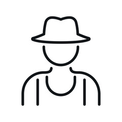 Farmer avatar outline vector icon