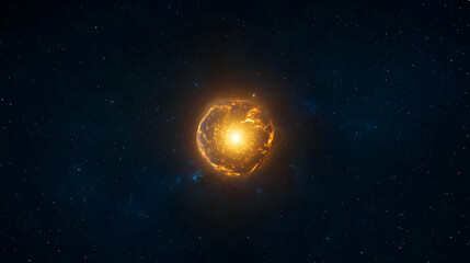 Glowing Sphere In Outer Space