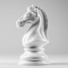 Obraz premium Chess knight piece isolated on clean white background