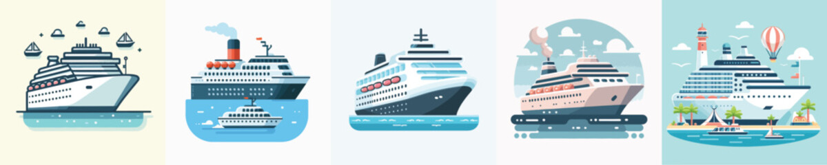 Vector of a cruise ship.
