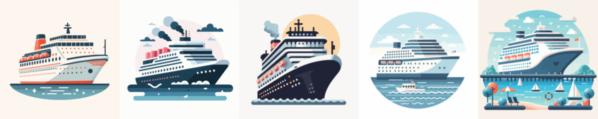 Vector of a cruise ship.