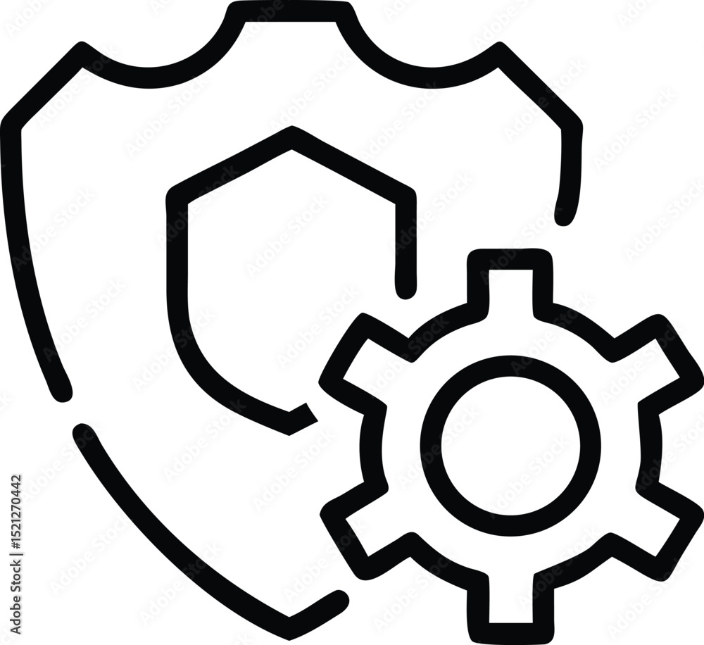 Poster security settings configuration icon vector illustration for protection and management system