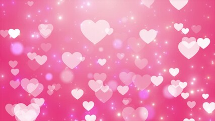 Animated Abstract Background With Colorful And Shiny Shimmering Heart Shaped Particles. Perfect for Valentine's Day Videos. Seamless Loop-able Animation. - Powered by Adobe