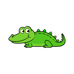 Happy cartoon crocodile illustration for kids
