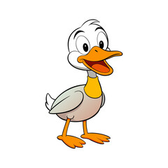 Happy cartoon duckling illustration for children s book